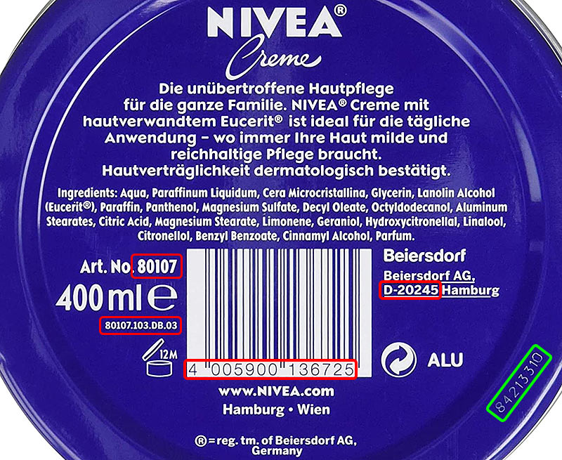 Косметика производителя Beiersdorf AG и бренда Gammon