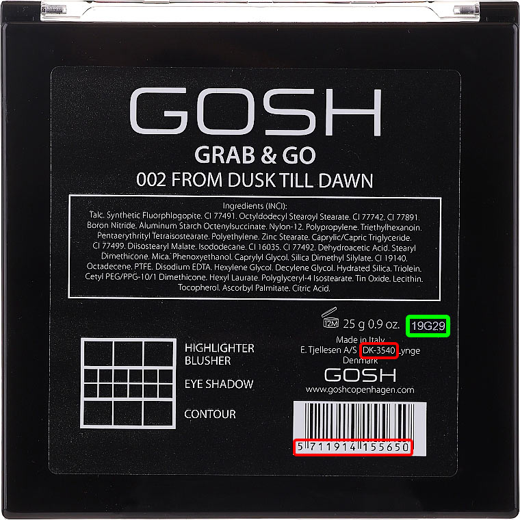 Косметика производителя Gosh Copenhagen by E. Tjellesen A/S и бренда Gosh