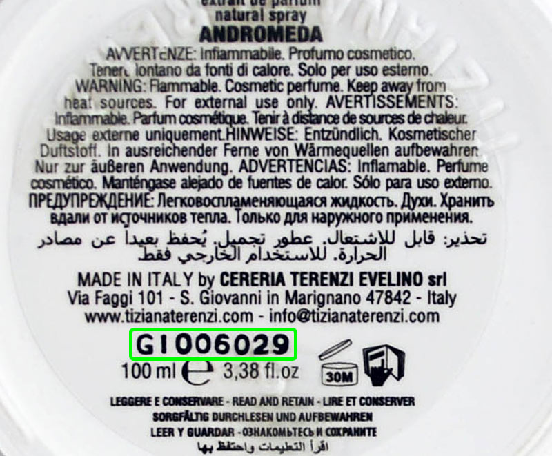 Косметика производителя Cereria Terenzi Evelino srl и бренда Tiziana Terenzi